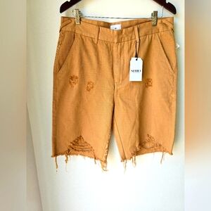 SIERRA Camel Sahara Tan Brown Distressed  Jean Shorts Size 29 Waist 18"